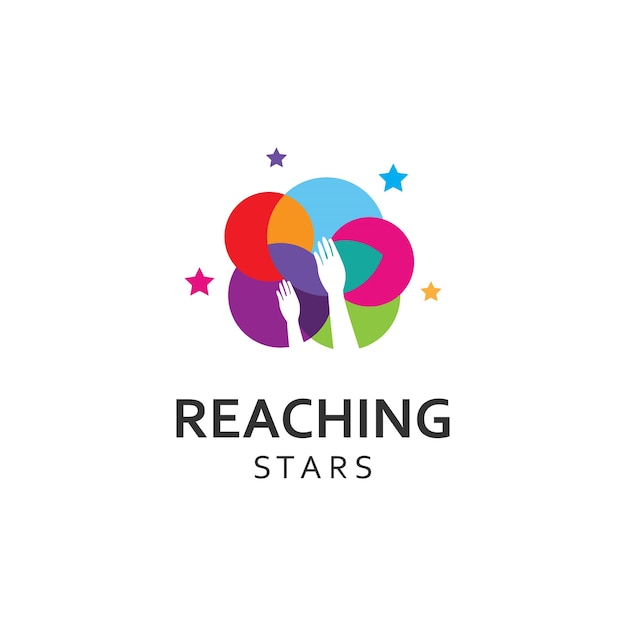 A logo to reach the stars or a logo to reach a dream or goal Logo using concept design vector illustration template