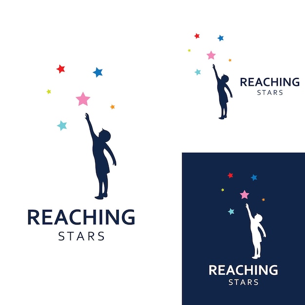 A logo to reach the stars or a logo to reach a dream or goal Logo using concept design vector illustration template