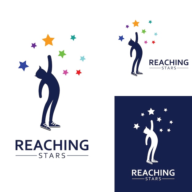 A logo to reach the stars or a logo to reach a dream or goal Logo using concept design vector illustration template