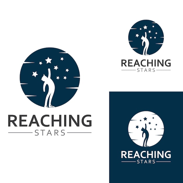 A logo to reach the stars or a logo to reach a dream or goal Logo using concept design vector illustration template