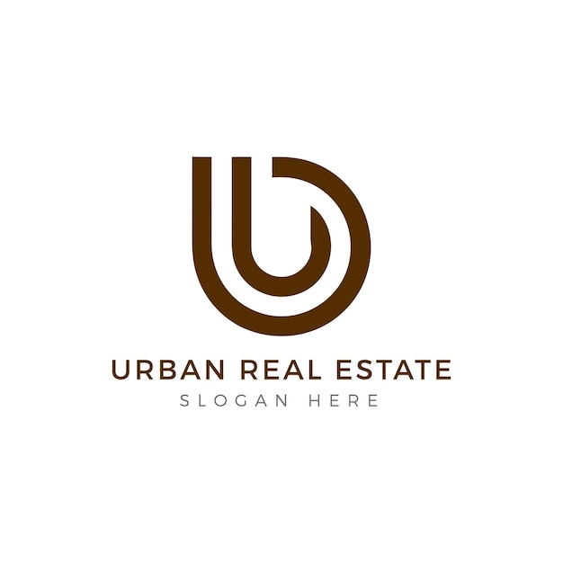 Vector logo for real estate architecture construction with line outlines style