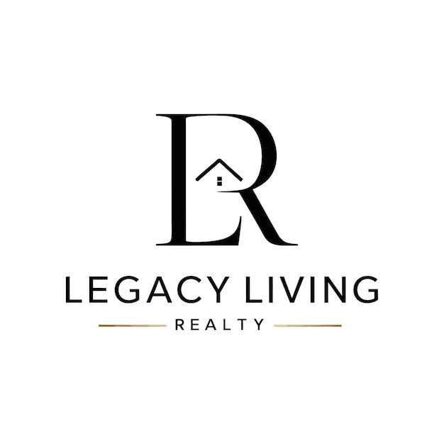 Logo for real estate architecture construction with line outlines style
