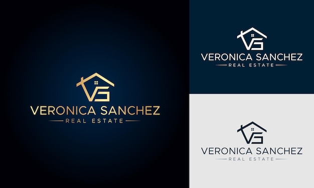 Logo for a real estate company with a house and a house