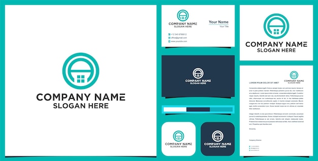 Logo real estate initial a and business card