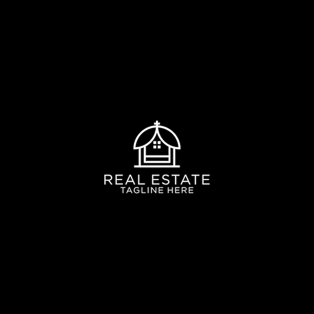 Logo real estate tagline here design art template