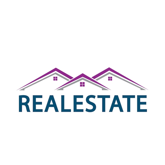 Logo for real estate that is blue and purple