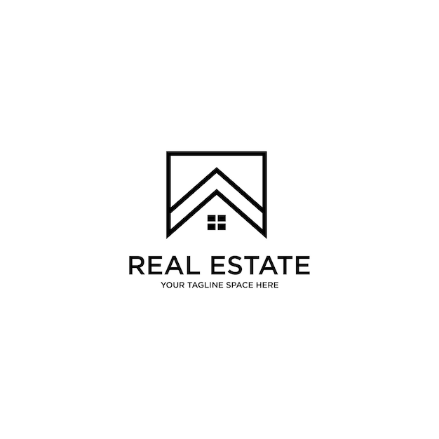 Logo real estate your tagline space here design art template