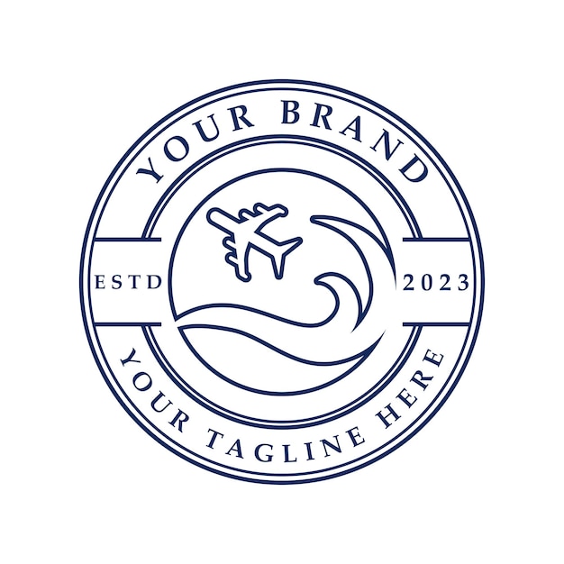 Logo reisvector icoon illustratie ontwerp logo geschikt voor zakelijke luchtvaartmaatschappij ticket agenten