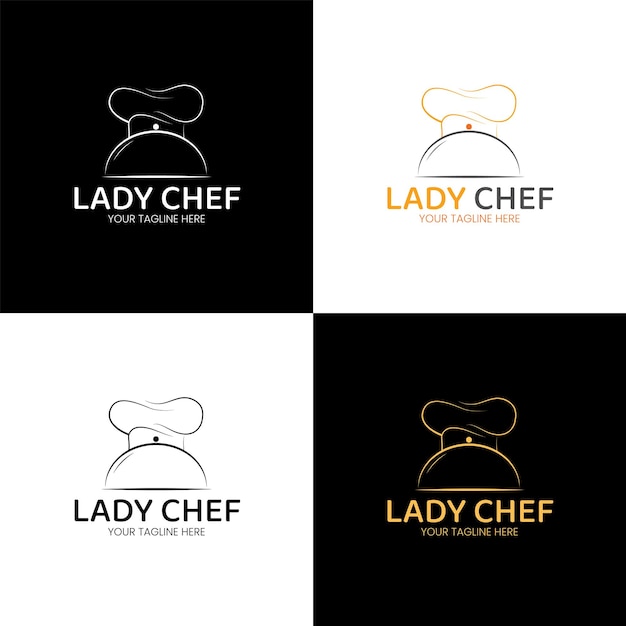 Vettore logo per un ristorante chiamato lady chef