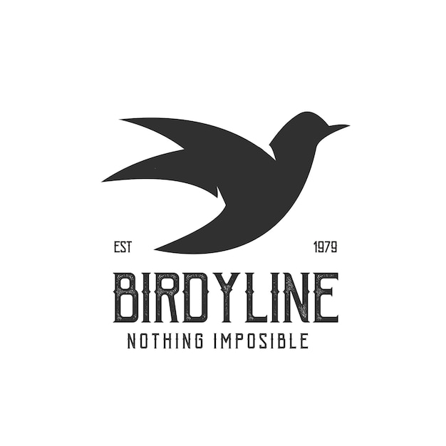 Logo retro vintage bird illustration