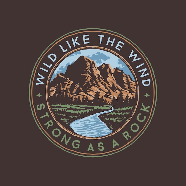 A logo for a rock called wild like the wind strong as a rock.