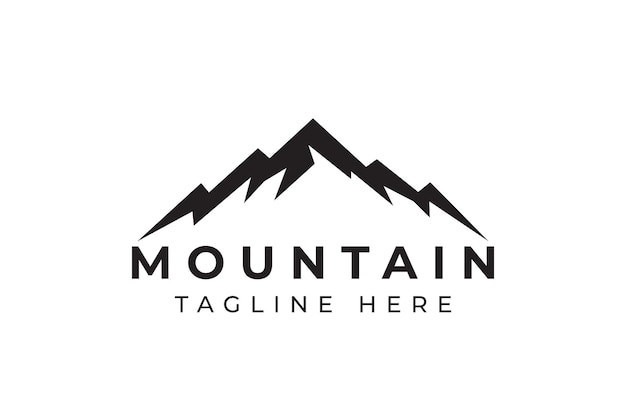 Logo Rock Mountain Peak Scenery Natural Outdoor Brand Спорт и активный отдых.