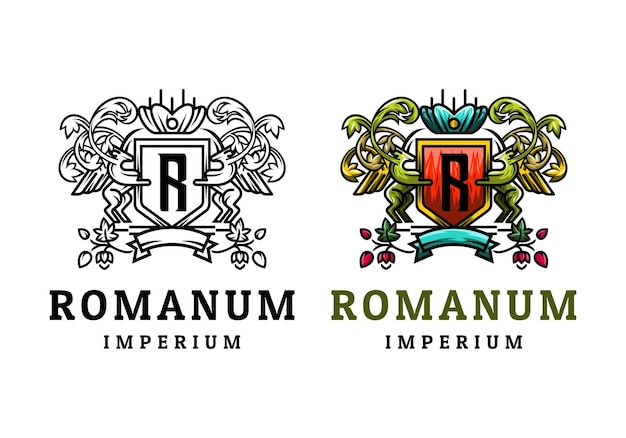 Logo Roman Letter R Vector Illustratie sjabloon met eenvoudig elegant ontwerp goed voor elke industrie