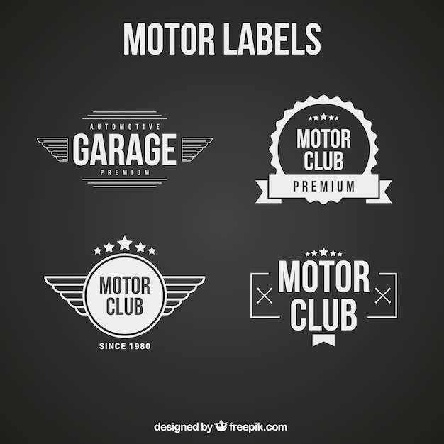 Logo&#39;s in zwart en wit voor een motorclub