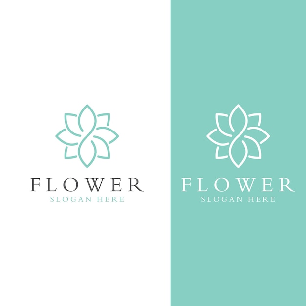 Logo's van bloemen, rozen, lotusbloemen en andere soorten bloemen Door het ontwerpconcept van een vectorillustratiesjabloon te gebruiken