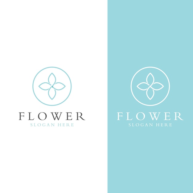 Logo's van bloemen, rozen, lotusbloemen en andere soorten bloemen Door het ontwerpconcept van een vectorillustratiesjabloon te gebruiken