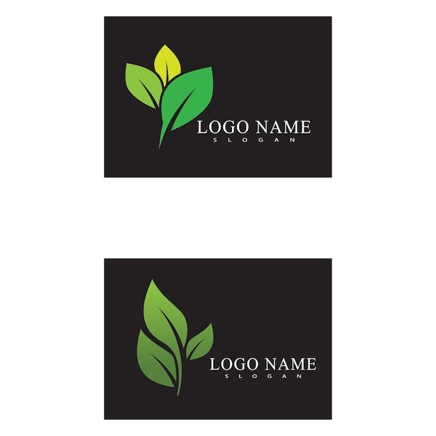 Logo's van groen blad ecologie natuur element vector