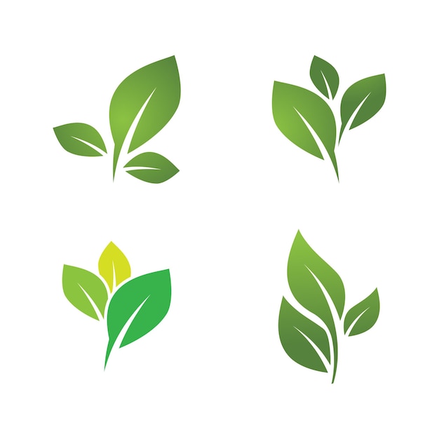 Logo's van groen blad ecologie natuur element vector