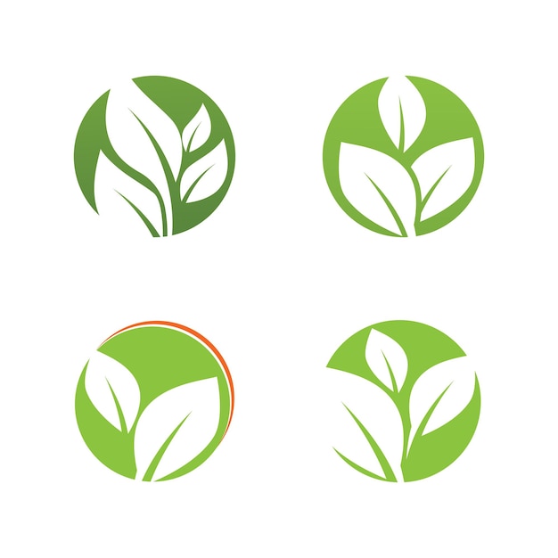 Logo's van groen blad ecologie natuur element vector