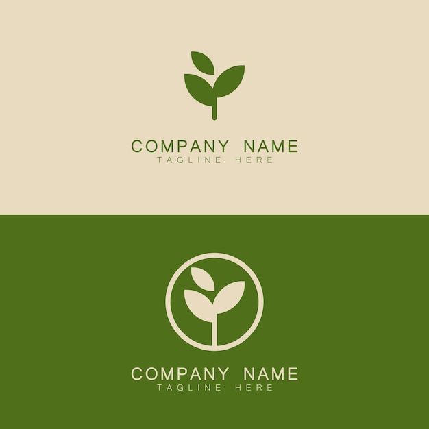 Logo's van groene boom blad ecologie natuur element vector