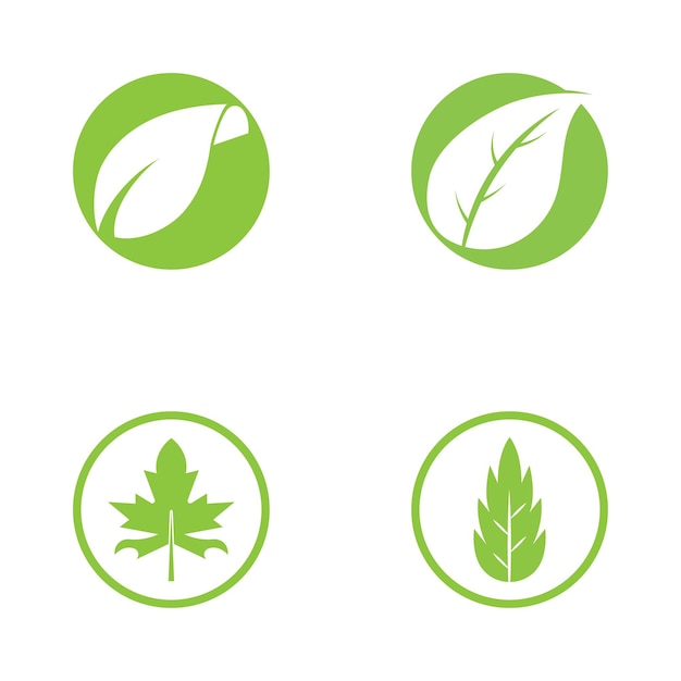 Logo's van groene boom blad ecologie natuur element vector