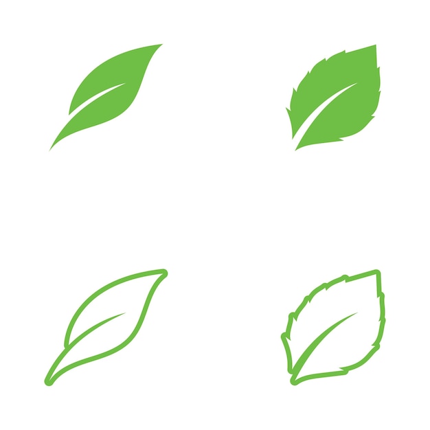 Logo&#39;s van groene boomblad ecologie