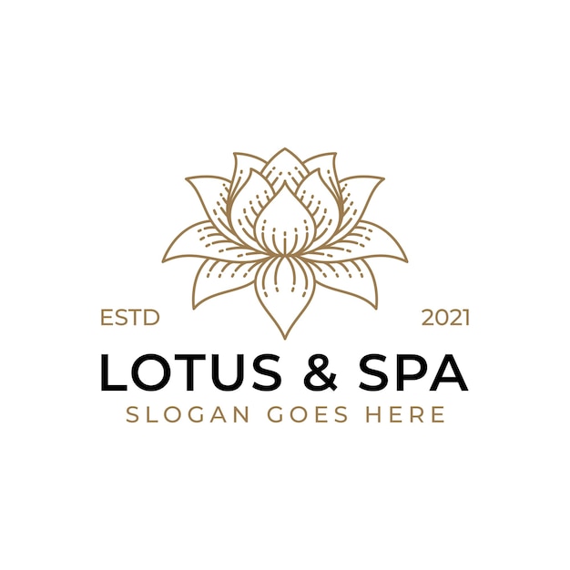 logo's van schoonheid lotus en spa bloemsymbool