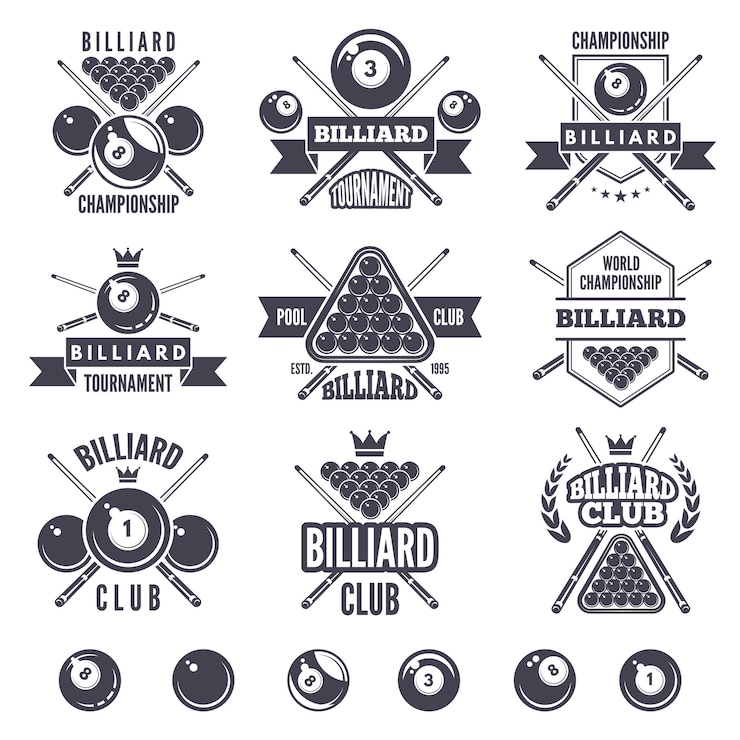 Vector logo&#39;s voor biljartclub