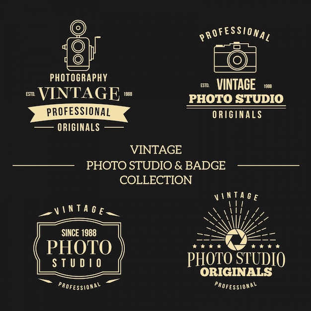 Logo's voor fotografie studio vintage stijl