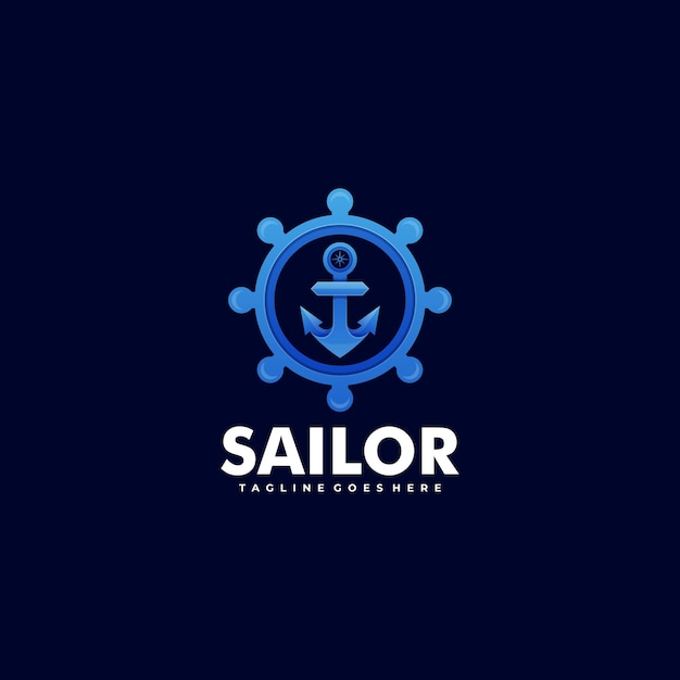 Logo sailor gradient colorful style.