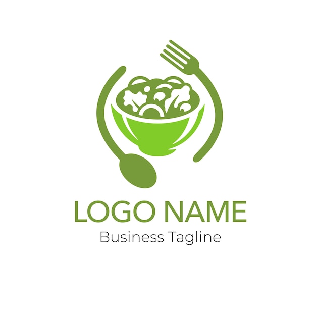 Vector logo salad healthy food design business template collection