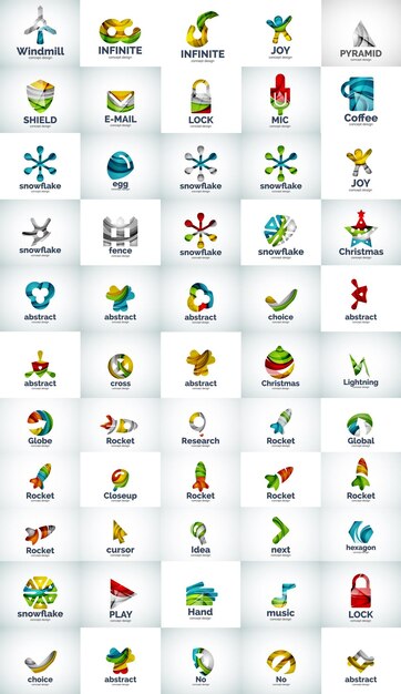 Logo set abstract business icons