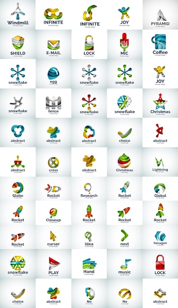 Logo set abstract business icons