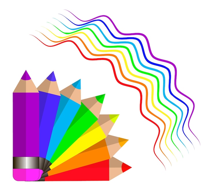 वेक्टर logo set colored rainbow pencils