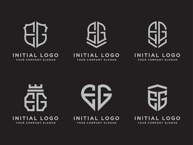 Logo Set EG modern graphic design, Inspirational logo design for all companies. -Vectors