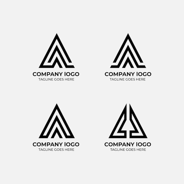 Una collezione di modelli di design piatto del set di logo