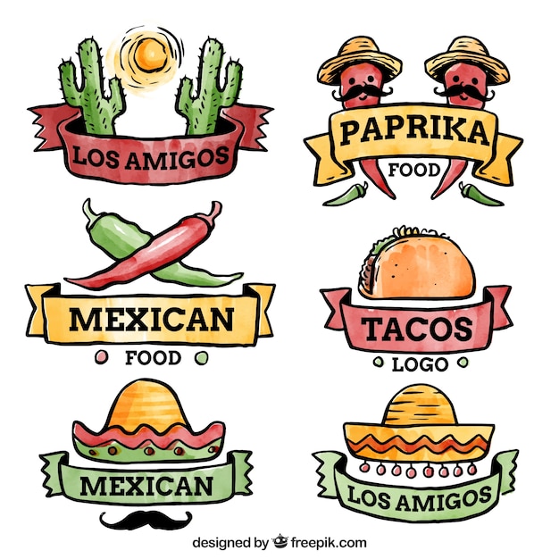 Vector logo set for mexican restaurants