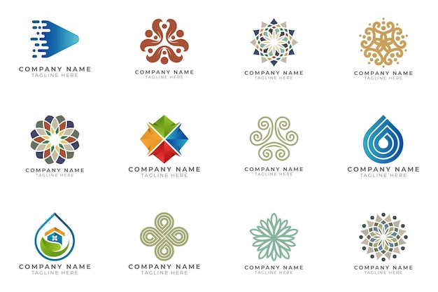 Logo set collezione di idee di branding moderne e creative per società commerciali.