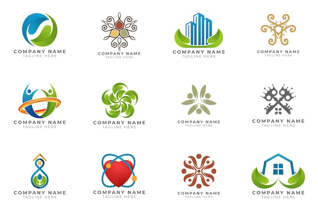 Logo set modern and creative branding idea collection for business company.