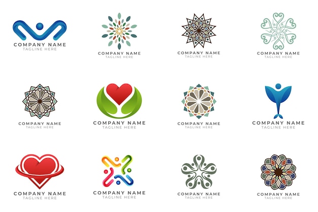 Logo set modern and creative branding idea collection for business company.