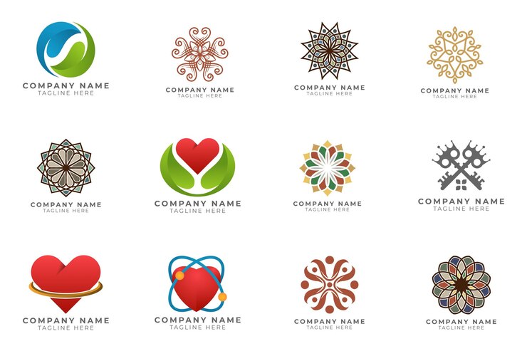 Logo set modern and creative branding idea collection for business company.