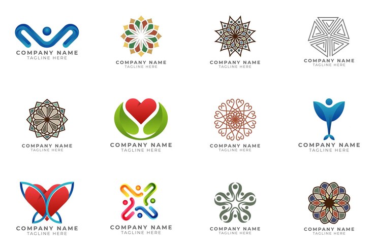 Logo set modern and creative branding idea collection for business company.