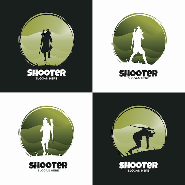 Logo set shooter klassieke stijl