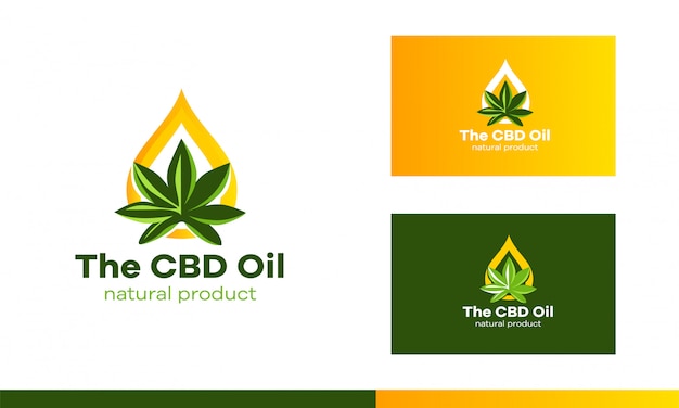 Logo un foglio di cannabis e una goccia di olio