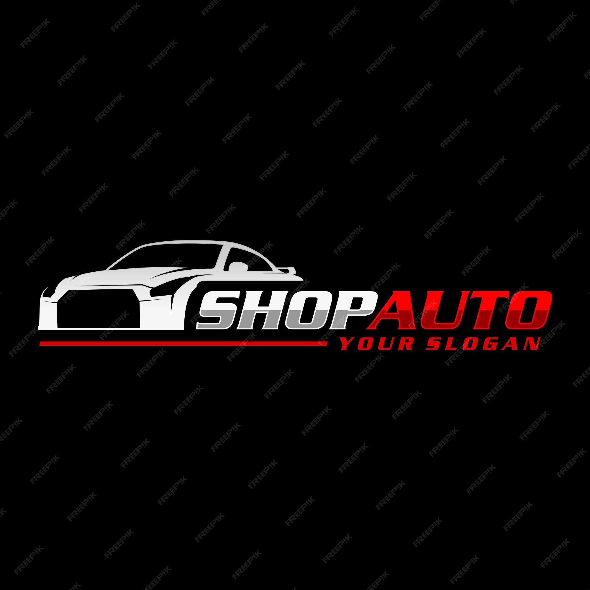 Premium Vector | Logo shop auto