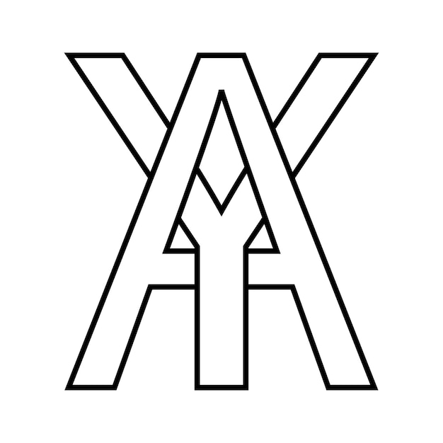 Vector logo sign ay ya icon sign interlaced letters a y vector logo ay ya first capital letters pattern alphabet a y