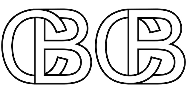 ロゴ サイン bc と cb アイコン記号 2 つのインターレース文字 bc ベクトルのロゴ bc cb 最初の大文字パターン アルファベット bc