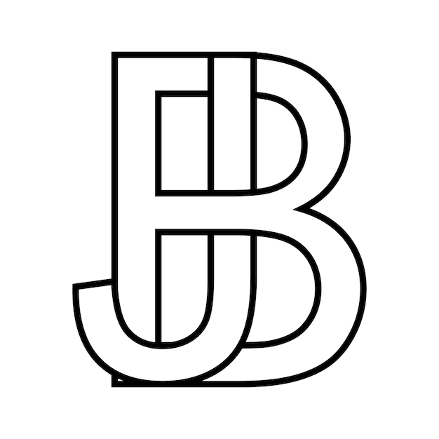 ロゴサイン bj jb アイコン二重文字ロゴタイプ bj