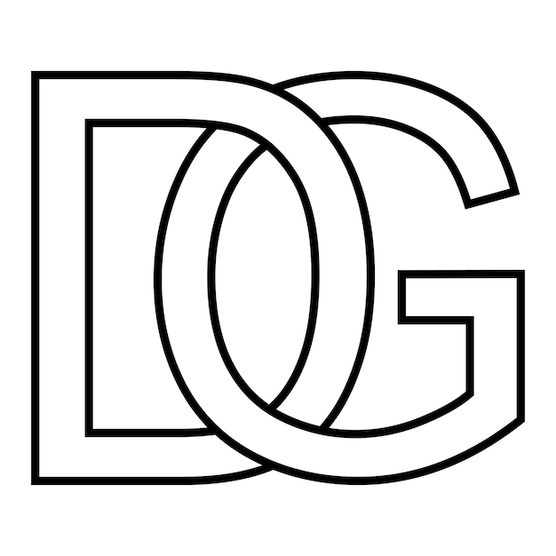 Logo sign dg gd icon sign interlaced letters d g