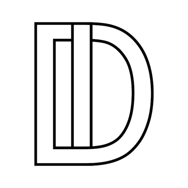 Logo sign di id icon sign interlaced letters d i